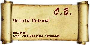 Oriold Botond névjegykártya
